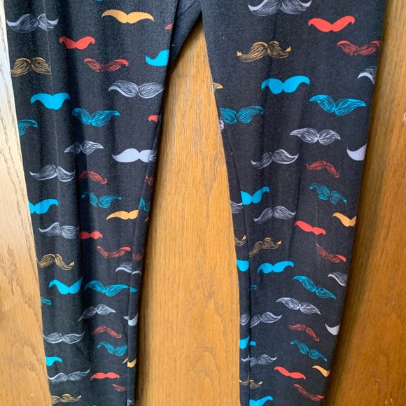 LuLaRoe Mustache Print Leggings – One Size - Picture 3 of 9